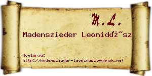 Madenszieder Leonidász névjegykártya